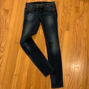 GAS slim fit dark blue jeans.